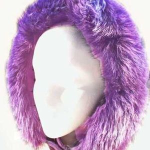FOX & MERINO CASHMERE WOOL HOOD, PURPLE, ONE SIZE, PUSH IT DOWN TO BE A COLLAR,